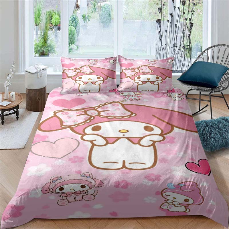 Cartoon My Melody soft and comfortable duvet cover, children's bedding set gift, extra large size, multiple sizes available.