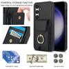 For Samsung Galaxy S24+ Case Drop-proof PU Leather+TPU Kickstand Smart Phone Cover
