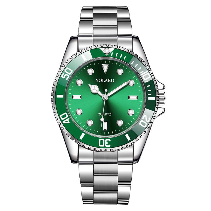 Мужские часы Green Water Ghost, модные кварцевые часы со стальным ремешком