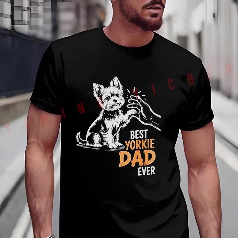 The Greatest Yorkie Father Ever - I My Yorkie Dad Motorcycle T-Shirt Men Summer Unisex Casual S