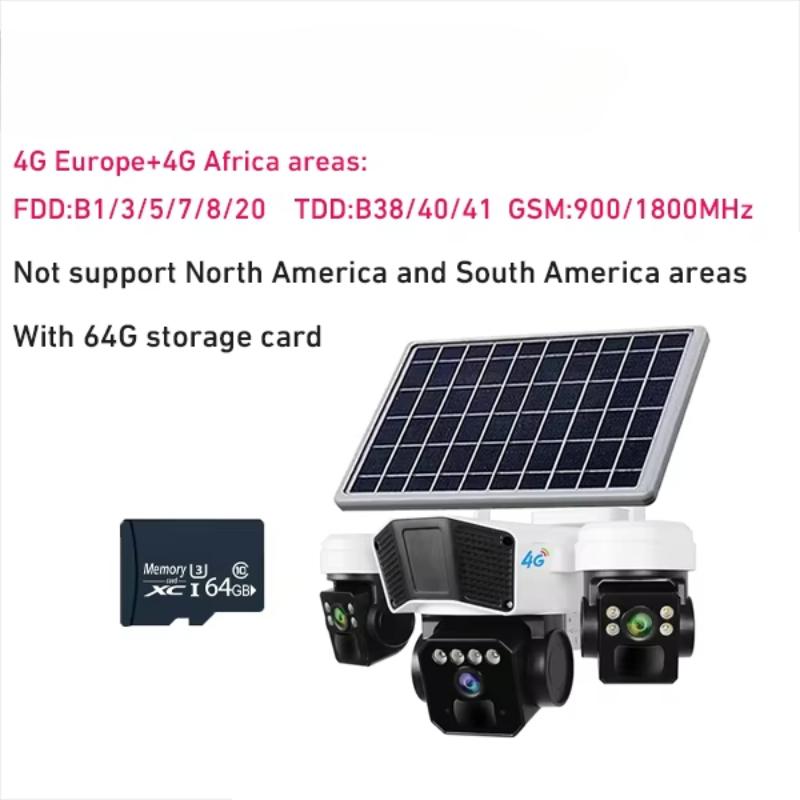 LS VISION 4G Sim-карта 15MP 8K 3 объектива с питанием от солнечной панели Беспроводная PTZ IP-камера O-KAM Pro APP Безопасность Уличная солнечная CCTV-камера