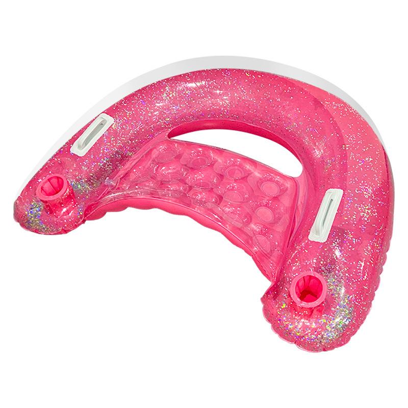 Adult And Children'S Water Leisure Lounge Chair Outdoor Water Play Pvc Inflatable Transparent Sequin Seat Floating Row Quality
