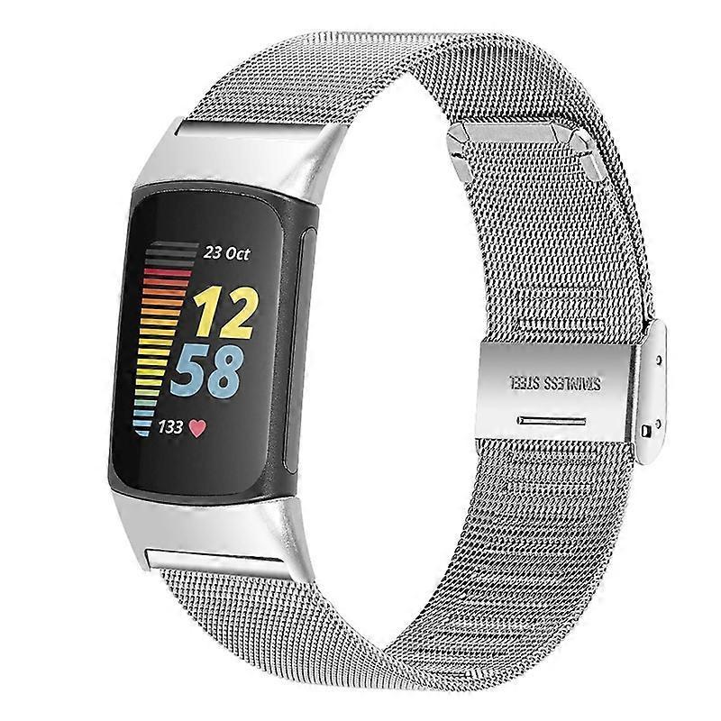 Type A Milanese Stainless Steel Adjustable Smart Watch Band Strap for Fitbit Charge 6/5