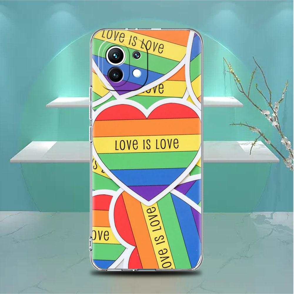 Прозрачный чехол для Xiaomi Mi Poco X3 NFC M3 Pro F3 F1 11 Lite 12 Note 10 11T 9T, прозрачный чехол для телефона ЛГБТ, мир и любовь