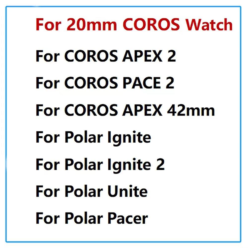 20mm Leather Replacement Wrist Band For COROS APEX 42mm APEX 2 Strap Watchband COROS APEX 2 PACE 2 For SUunto 3 Fitness Bracelet