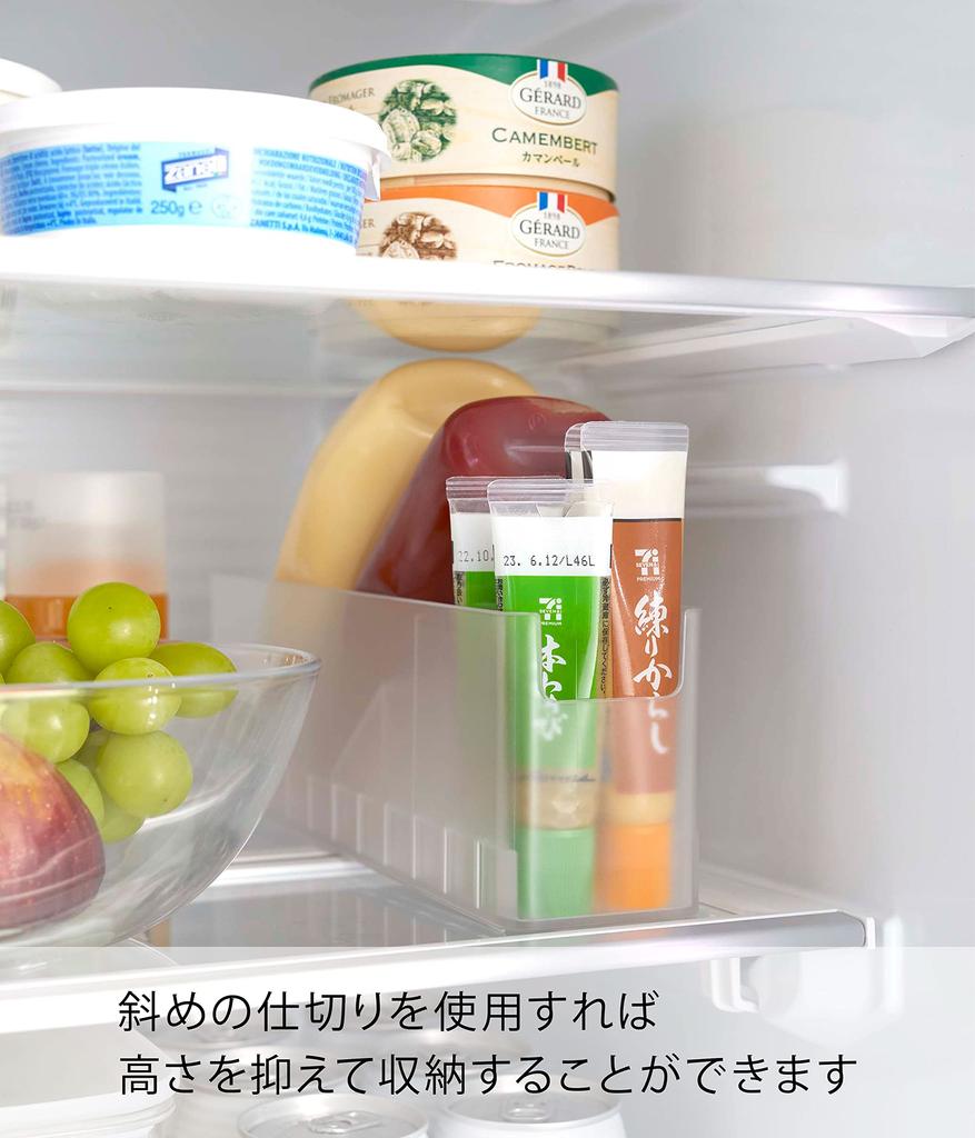 Yamazaki Jitsugyo Refrigerator Slim Seasoning Storage Rack White Approx. W6.5 x D30 x H9.2cm Tower Refrigerator Storage Upright Storage Door Pocket