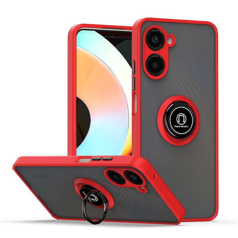 Ударопрочный Матовый Магнитный Чехол Для Realme 11 10 Pro Plus 9 8 7 Pro 5G 9i 8i C35 C33 C31 C30 C21Y C55 C53 С Кольцом-Подставкой Чехол Для Телефона