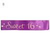 1 шт. Подарки для вечеринок, блестящий сувенир, с днем рождения, атласный пояс, сладкий 16-й пояс на плечо