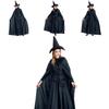 Элегантный костюм черного демона для женщин, включающий шляпу ведьмы и плащи для Хэллоуин-вечеринок