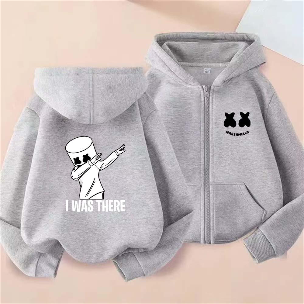Fashionable Autumn Winter Long Sleeved Fun Cartoon Printed Hoodie Comfortable Warm Pullover Sports Casual Children's Zipper Coat Hoodie