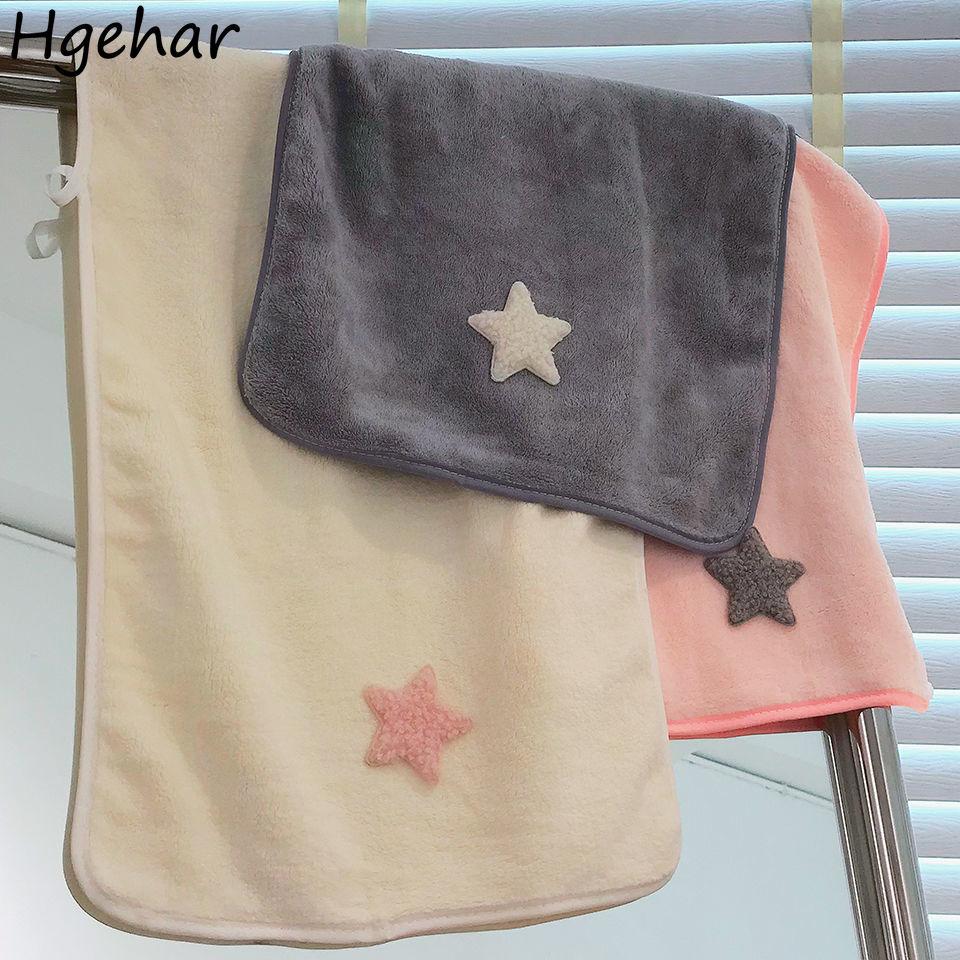 Cartoon Cute Star Face Towel Simple Plain Couple Home Spa Lint-free Universal Dormitory Shower Cleaning Students Soft Cozy New