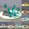 7Pcs/Set 1:6 Miniature Water Cup Carved Wine Glass Champagne Glass Model Kitchen Furniture DollHouse Accessories Pretend Toys