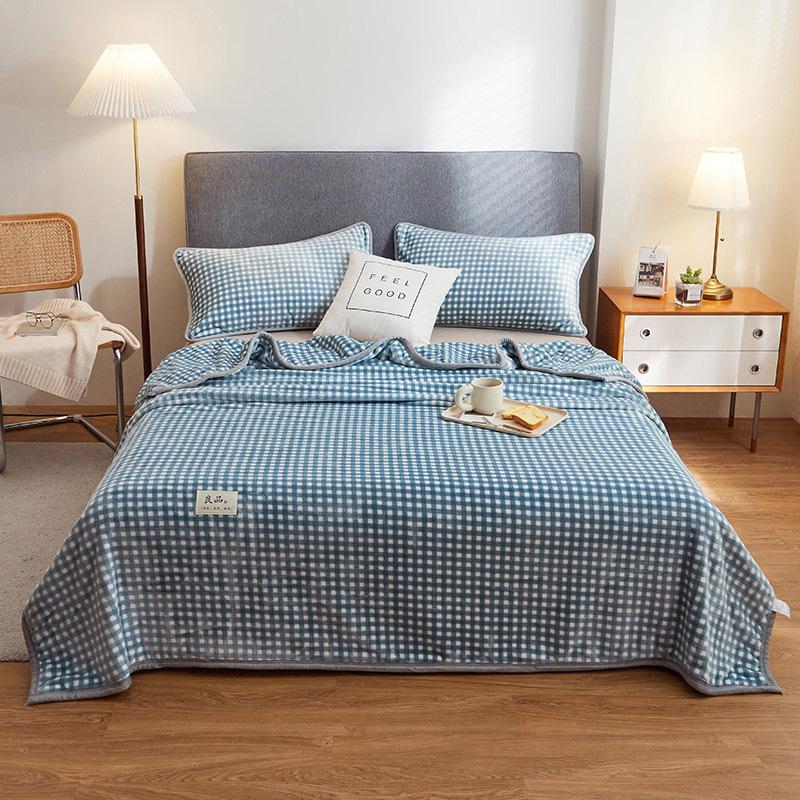 Новые простыни из молочного флиса, однотонные, из весеннего флиса, утолщенной фланели, кораллового флиса, для общежития, одинарное одеяло, одинарный плюшевый плед