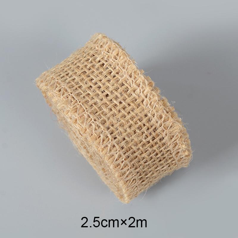 2M/Roll Wedding Decor Natural Jute Burlap Ribbons Jute Ribbon Rolls Vintage Jute Burlap Fabric