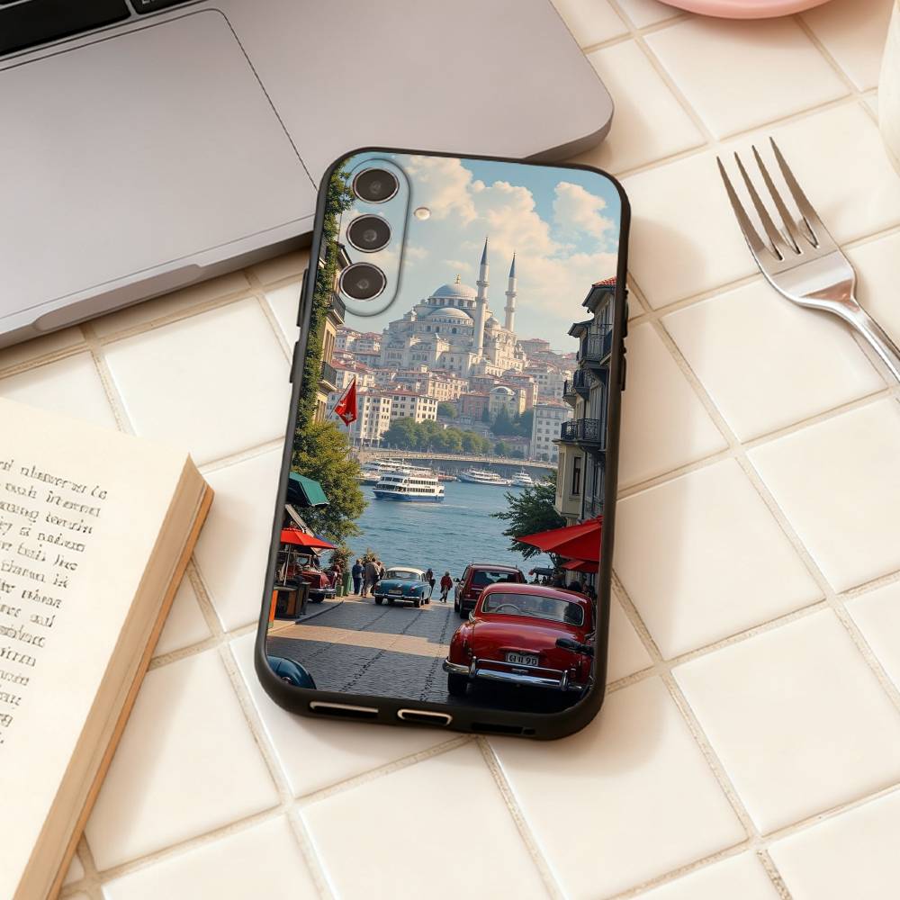 S-SceneryS Стамбул Турция Чехол для телефона Samsung Galaxy A73,A72,A71,A70,A53,A52,A51,Другие Мягкий черный корпус