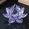 Faux Crystal Lotus Figurine Glass Craft Collection Clear Lotus Table Decoration Lotus Paperweight for Good Luck Peace Desk Decor