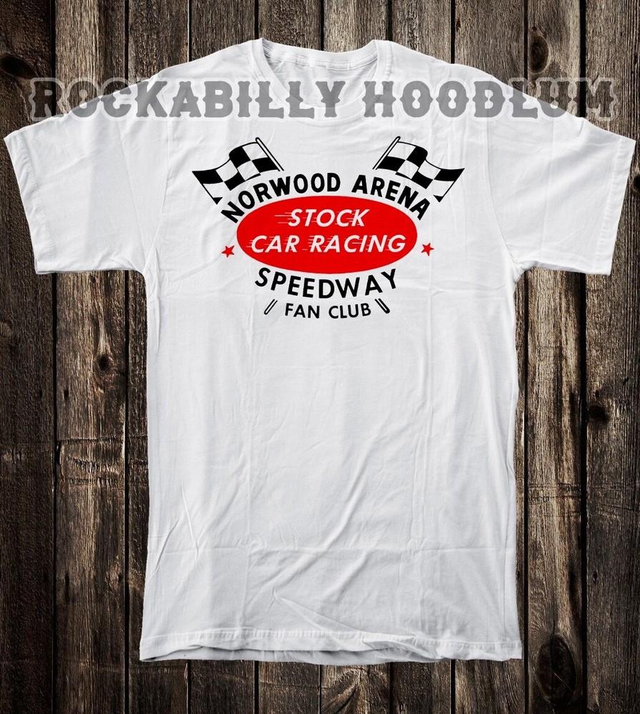 Футболка Hot Rod Футболка Дрэг-рейсинг Гонки Магазин скорости Арена Норвуда Гонки на сток-карах