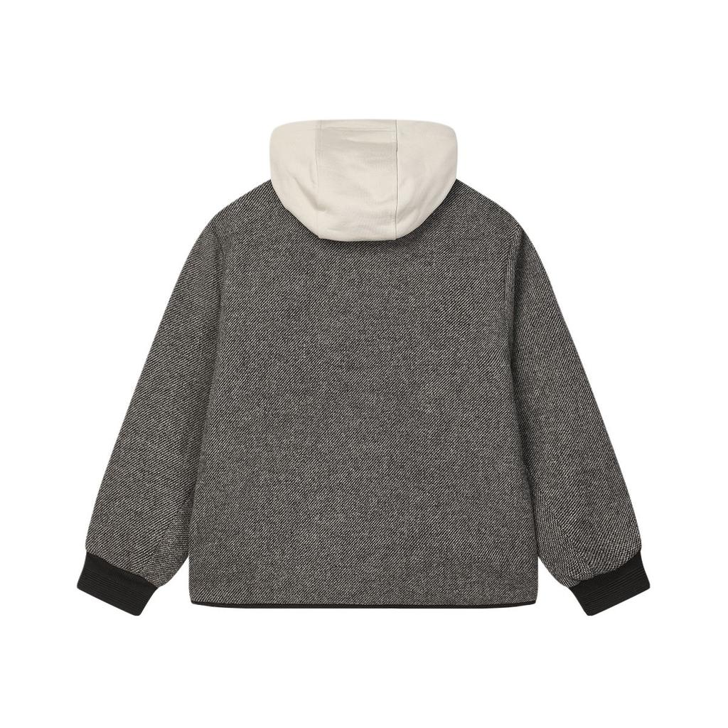 Fila Современное наследие Повседневная свободная куртка с капюшоном Мужские куртки Светло-серый F11M518703F-ZB