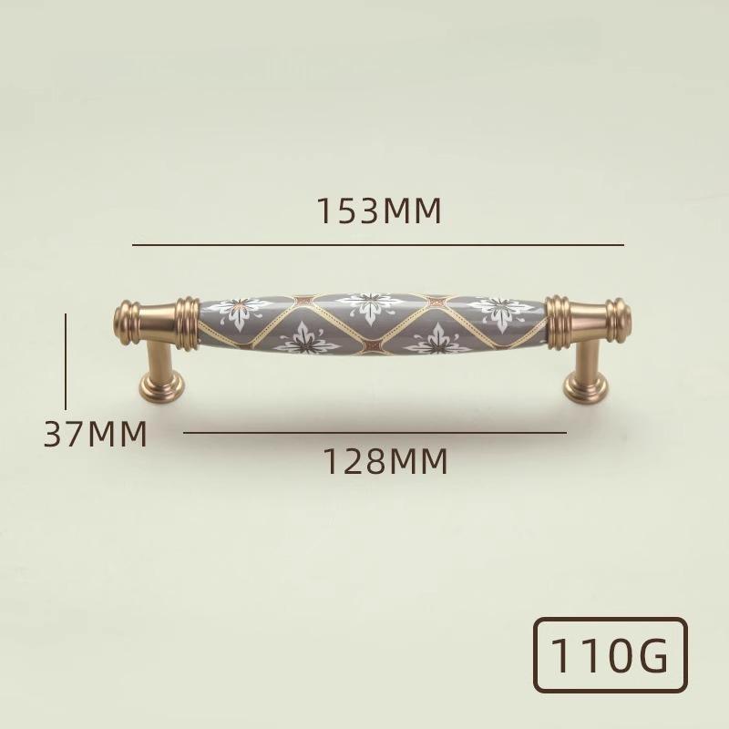 Creative American Ceramic Cabinet Handle New Chinese Retro Shoe Cabinet Handle Light Luxury Drawer Wardrobe Door Handle