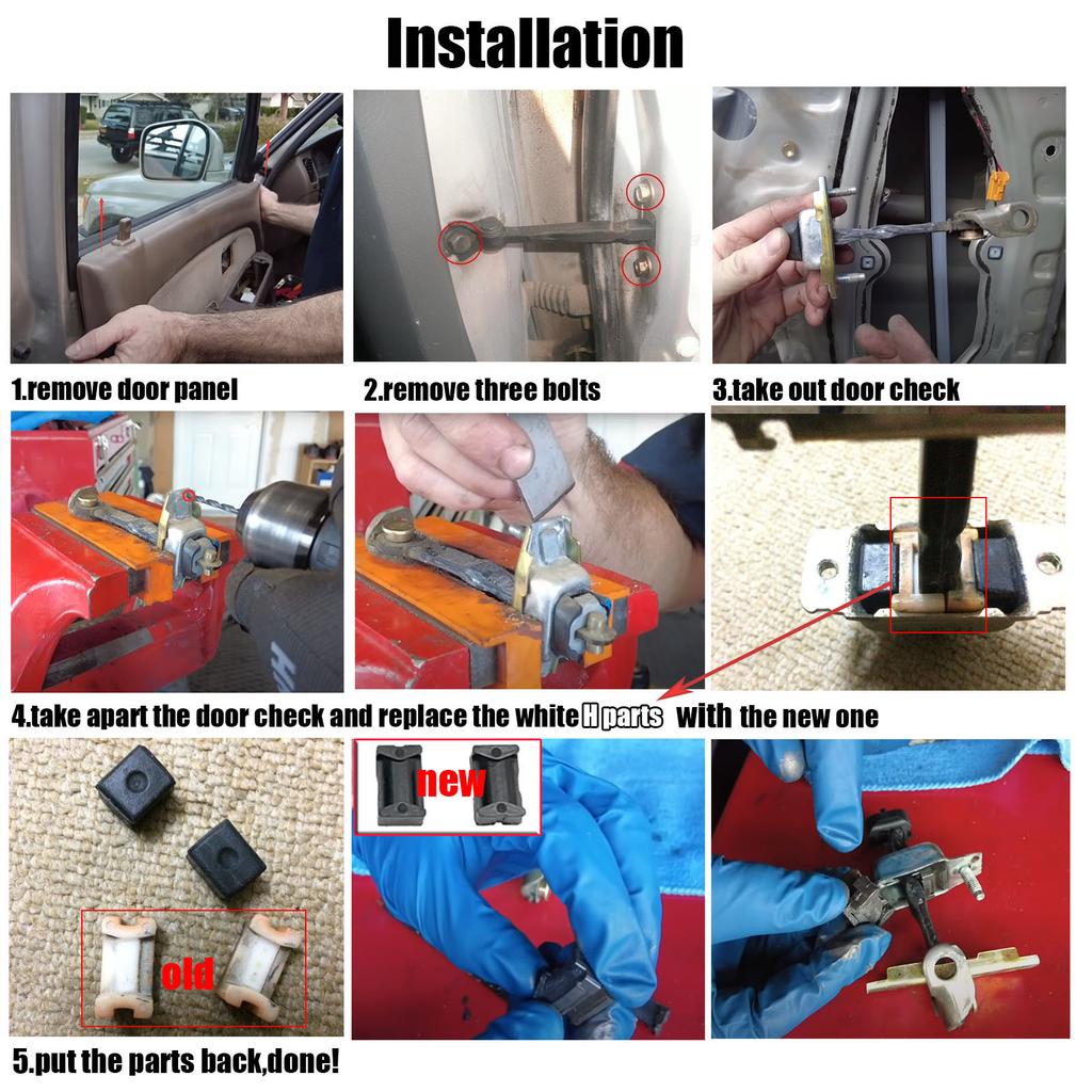 4 шт., ремонтный комплект для проверки дверного ремня автомобиля для Nissan X-TRAIL T30 T31 2000-2015, ограничитель в сборе, рычаг, демпфирующая петля