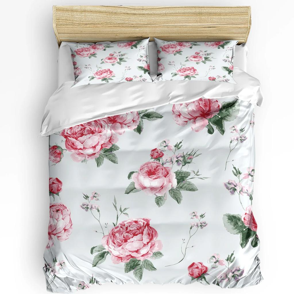 Piano Music Red Rose Flower Bedding Set 3pcs Duvet Cover Pillowcase Kids Adult Quilt Cover Double Bed Set Home Textile
