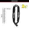Master Lock Chain Bike Lock, Keys, 90cm x 8mm, Blue