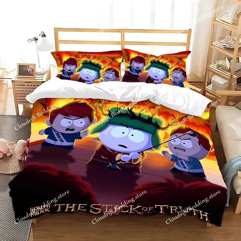 Пододеяльник Наволочка South Park Комплект постельного белья Взрослый Мальчик Девочка Украшение спальни Детский подарок Односпальный Двуспальный Большой размер026
