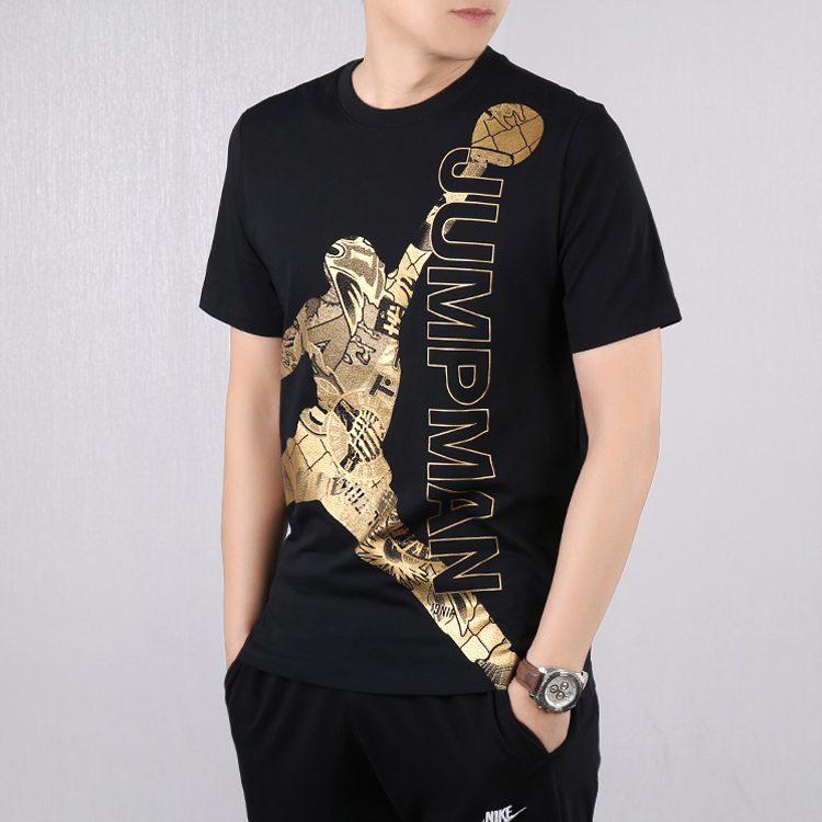 Jordan Jumpman T Shirts Men's Black Crew Neck Moderate Straight Fit CK1189-010