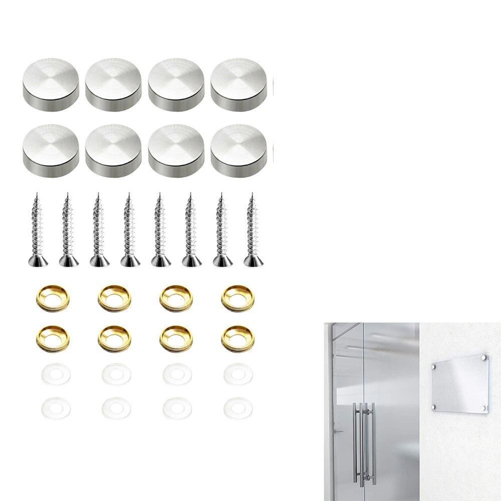 8 шт./комплект болтов, декоративный винт для зеркала, нержавеющая сталь, декоративные зеркальные крепежи для стекла