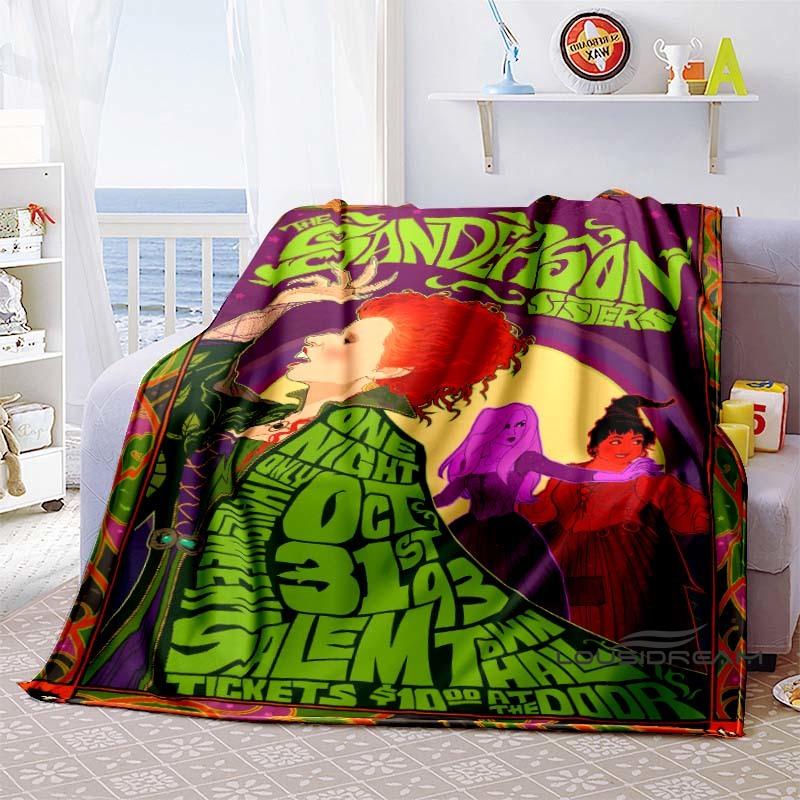 Hocus Pocus Creative Flannel Print Blanket, Super Soft and Comfortable, Perfect for Sofa Naps or Home Blankets, the Perfect Gift