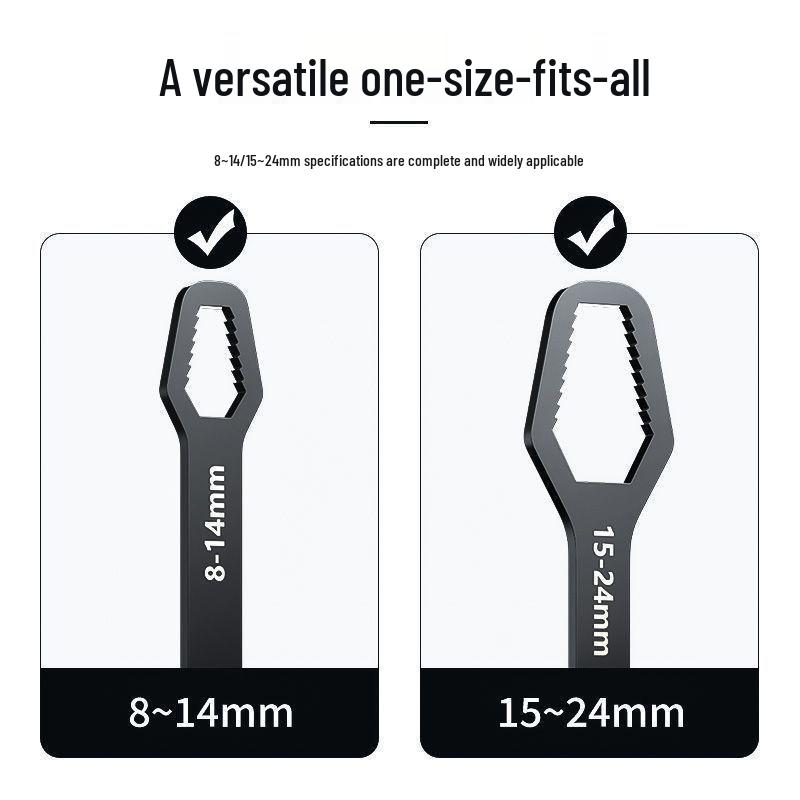 Немецкий самозатягивающийся универсальный двусторонний регулируемый гаечный ключ