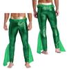 Mens Mermaid Pants King of the Seas Costume Elastic Waist Metallic Shiny Fishscale Print Tights Leggings for Halloween Cosplay