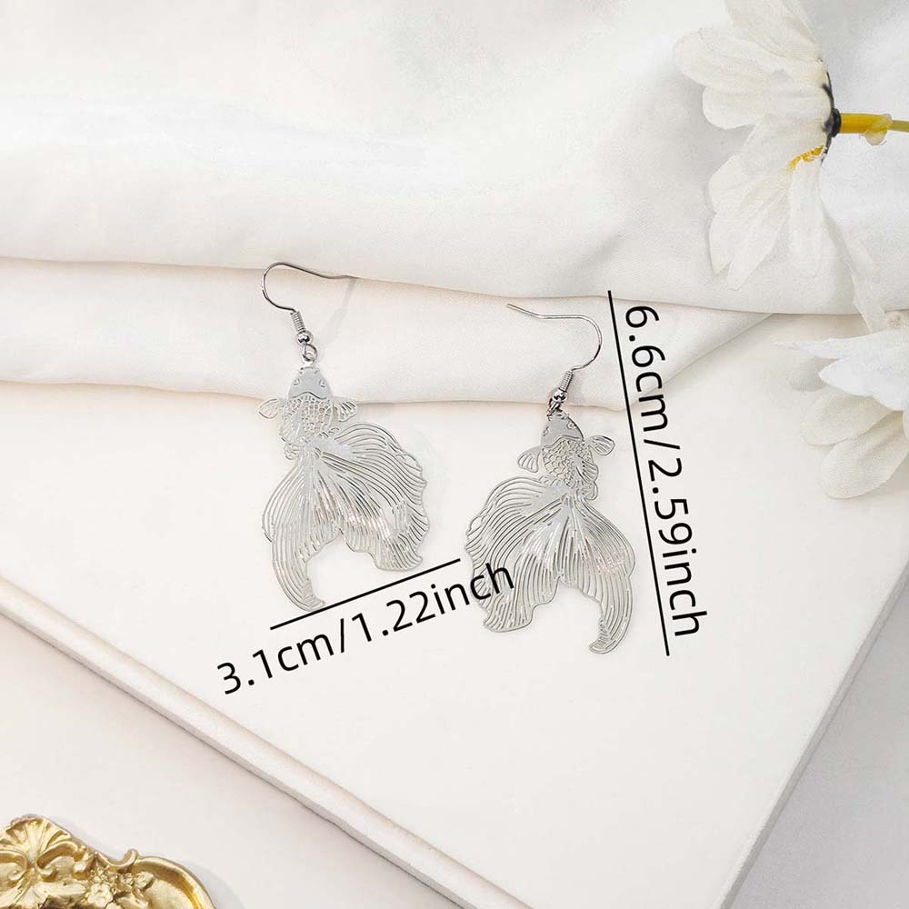 Животные Рыбы Металлические Серьги с Золотой Рыбкой Карп Кои Подвеска с Карпом Кои Креативные Серьги-Капли с Золотой Рыбкой Подарки