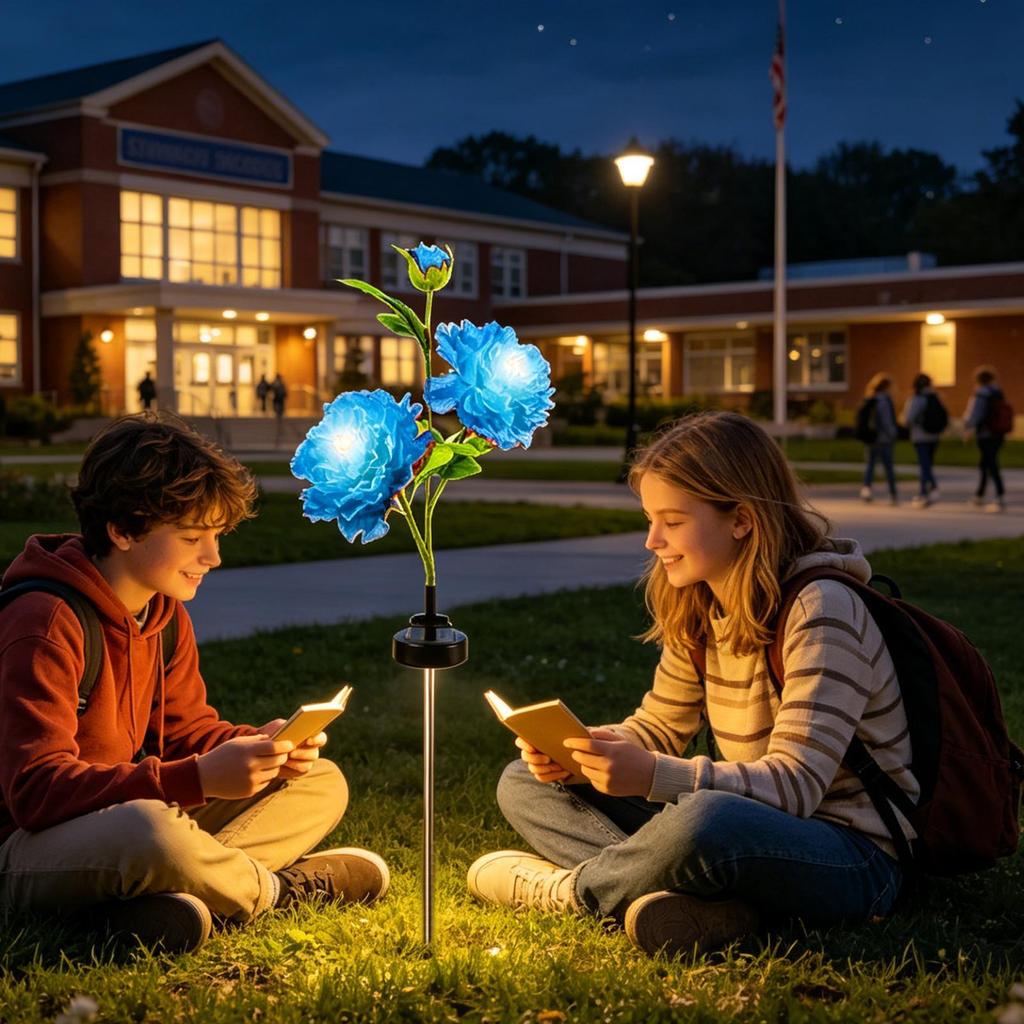 Solar Flowers Outdoor Waterproof Artificial Peony Waterproof Solar-Powered Flower Stake Light For Courtyard Balcony Lawn Pathway