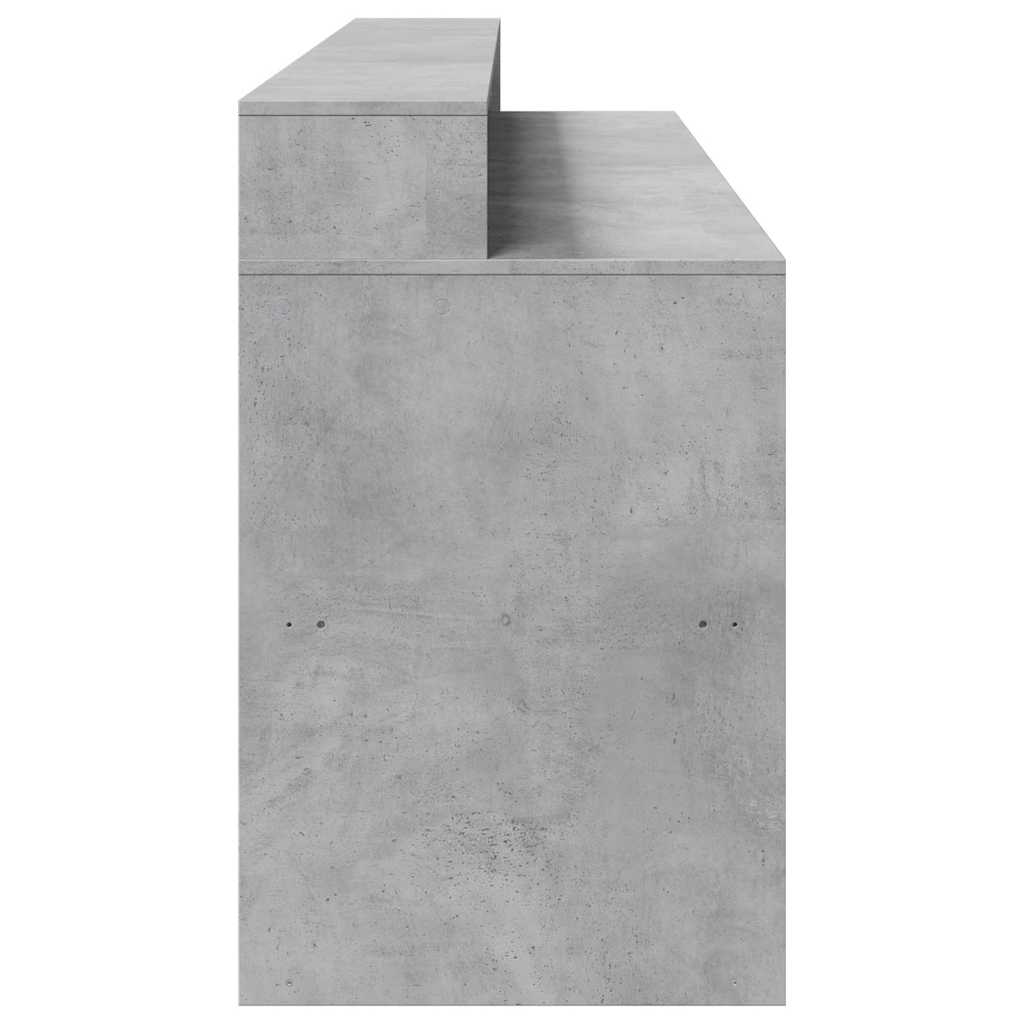 LED Desk Concrete Grey 200x55x91 cm Engineered Wood