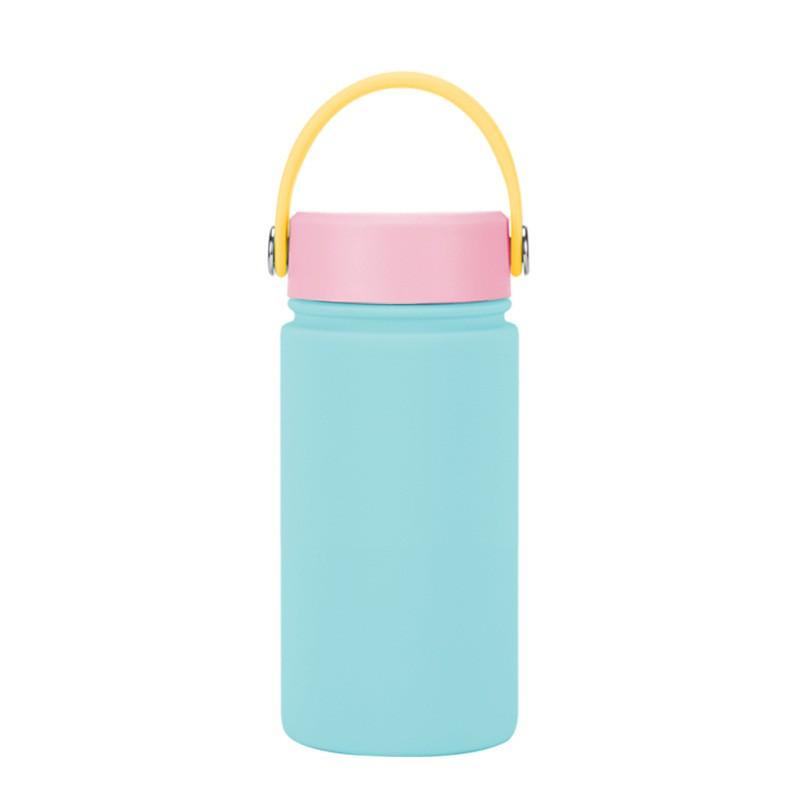350ml Vacuum Insulated Stainless Steel Water Bottle With Carry Strap Wide Mouth Portable Gym Outdoor Travel Office