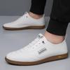 Четырехсезонные мужские белые туфли, удобные мягкие мокасины, мужские повседневные кожаные туфли, дышащие повседневные туфли на плоской подошве, мужские туфли для вождения