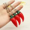 3Pcs Fashion Unisex Resin Red Chili Key Chain Key Ring for Bags Accessories