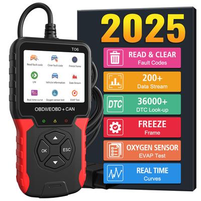 Система Check Engine Сканер OBD2 Автоаксессуары T06 Считыватель кодов Тестер аккумулятора Инструмент для диагностики автомобиля Чтение информации об автомобиле Поддержка нескольких языков