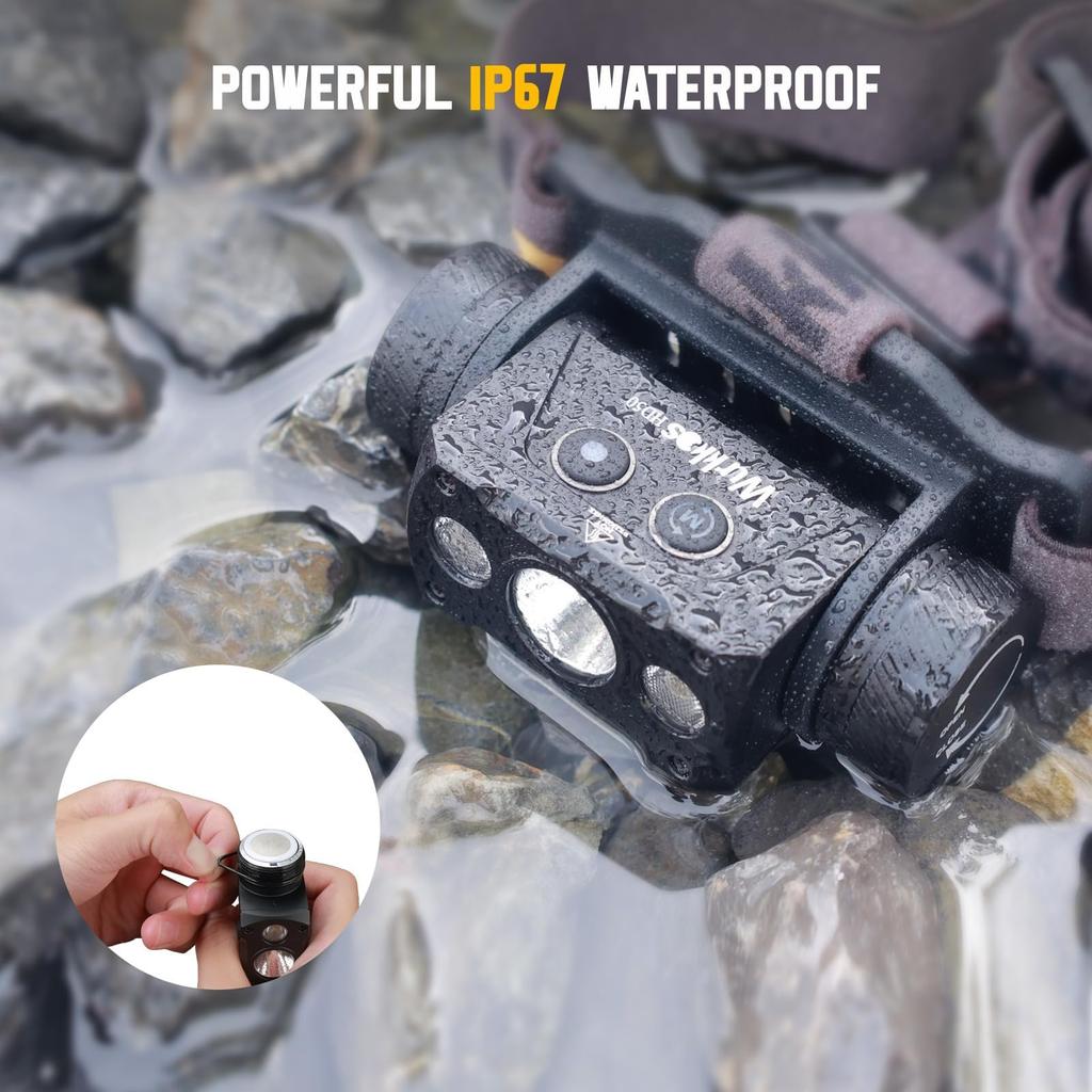 Wurkkos HD50 Rechargeable LED 4000 293 White Flood Adjustable IP67 Magnetic Tail Compact and Ideal for Outdoor Emergency Night and Power Outage