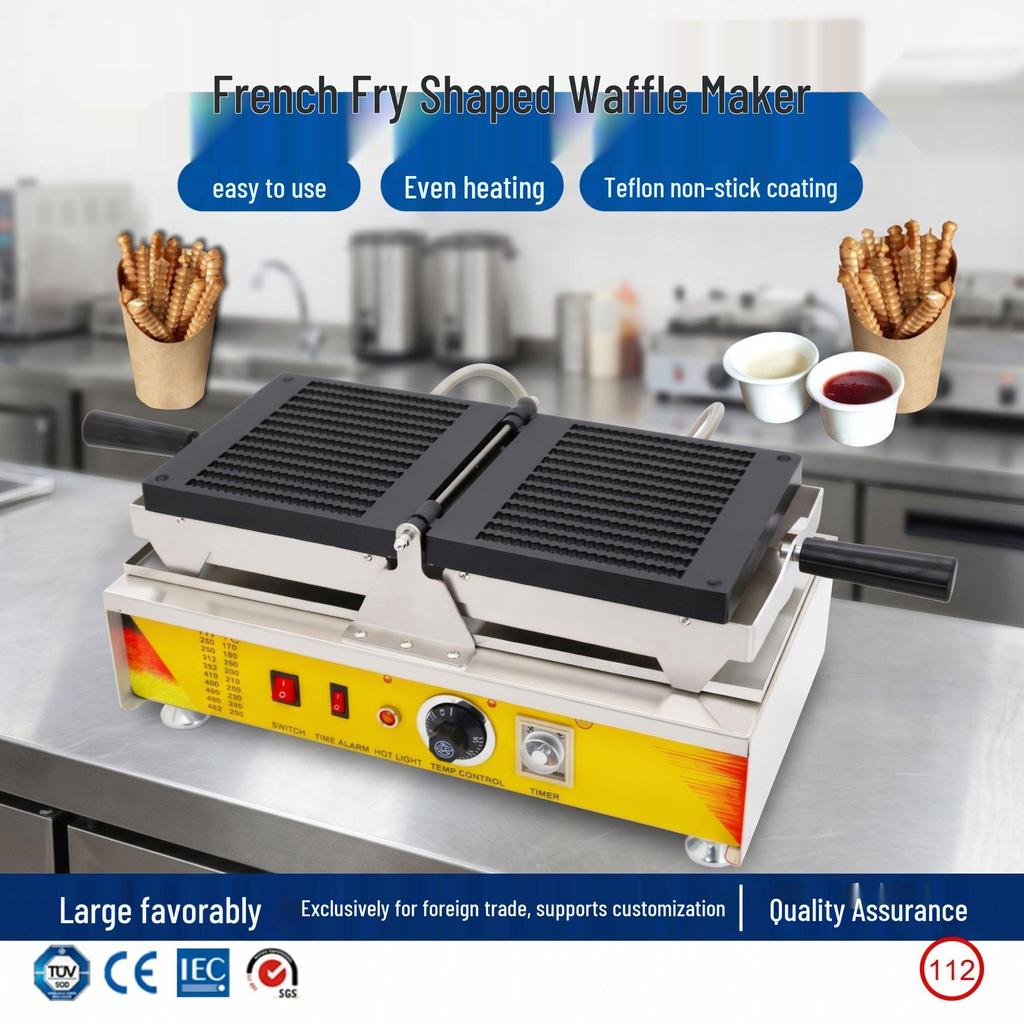 Electric Non-Stick French Fry Waffle Stick Maker for Street Snacks
