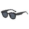 Sunglasses Women'S Personality Wavy Pattern Design Simple Fashion Street Shot Concave Shape Uv Protection Sunglasses