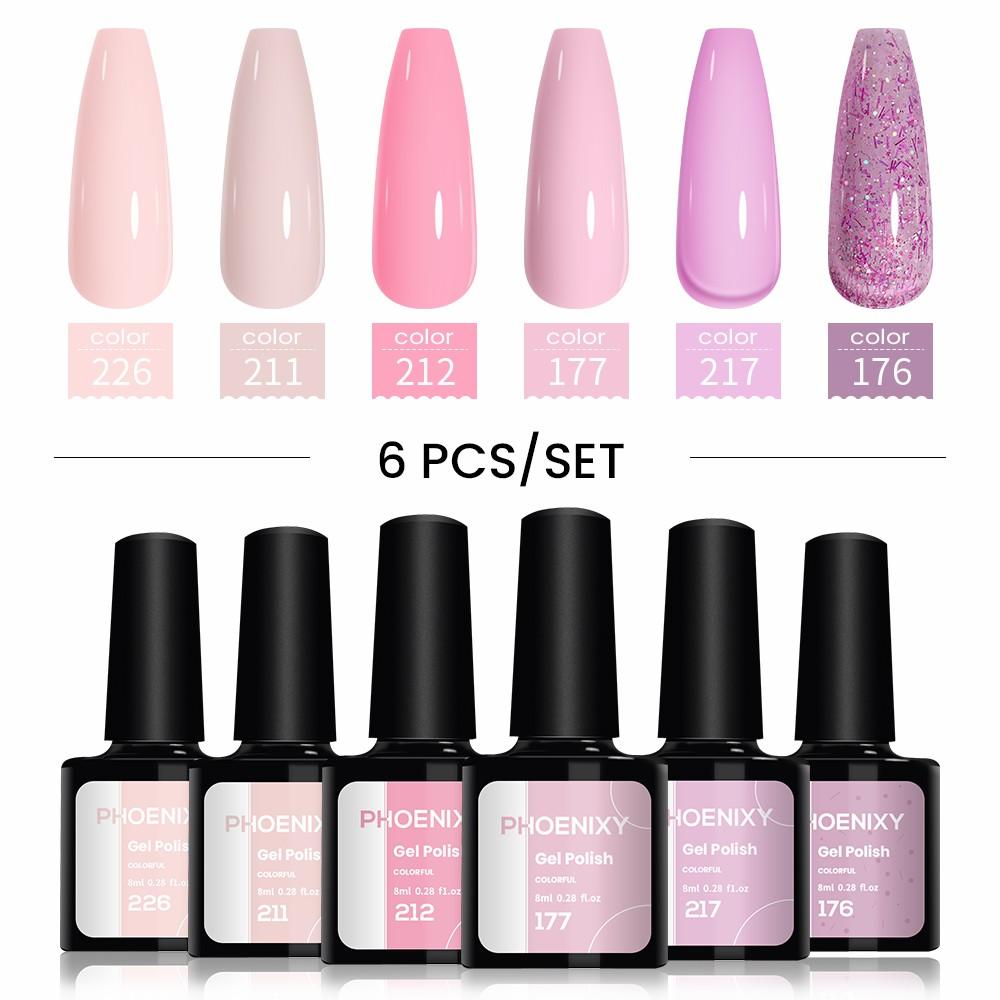 PHOENIXY 6/10/12/13/18/20 шт., набор цветных гель-лаков для ногтей, набор гелей для замачивания с чистым цветом для дизайна ногтей, стартовый набор для начинающих, сделай сам дома