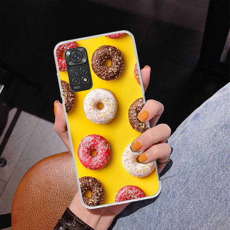 Чехол для телефона Macaron Ice Cream Cake Doughnut для Xiaomi Redmi Note 15 14 13 12S 12 11 Pro Plus 14S 11S 11E 10 10S 11T 5G Personali