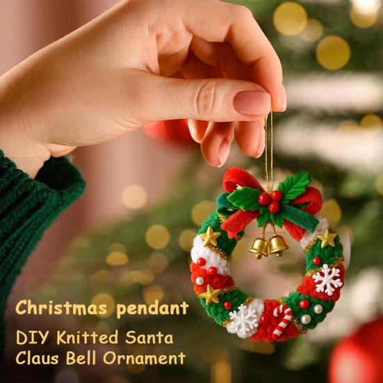 Вязаное украшение-колокольчик Деда Мороза ручной работы, праздничное украшение для рождественской елки