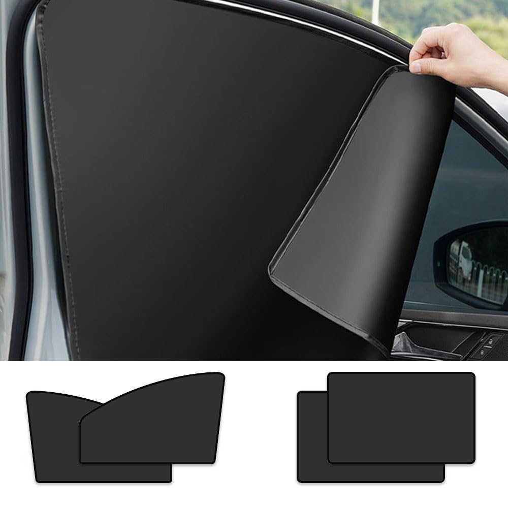 JetWave Car Sun Shade Set of 4, Magnetic Curtains, Light Blocking, Heat Blocking, UV