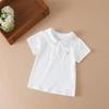 Рубашка для девочек, летняя новая детская милая футболка с короткими рукавами для маленьких девочек, хлопковая рубашка с вышивкой