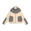 Sportswear Retro Sport Splicing Fabric Stand Collar Zipper Loose Casual Jacket Men Jacket Light-Gray FB7600-029