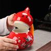 Двухслойная чайная банка в форме тыквы, керамическая емкость для хранения чая, нетканая крышка, герметичная банка для чая, фарфоровые украшения, горшок для хранения орехов