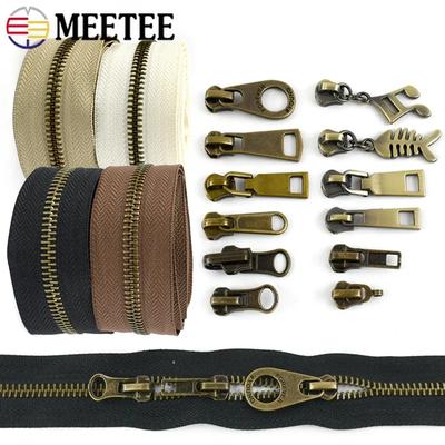 1/2/3/5M Meetee №5 Металлическая молния на катушке с бегунками для сумки, обуви, куртки, декоративная застежка-молния по метрам, DIY, ремонт, швейные аксессуары